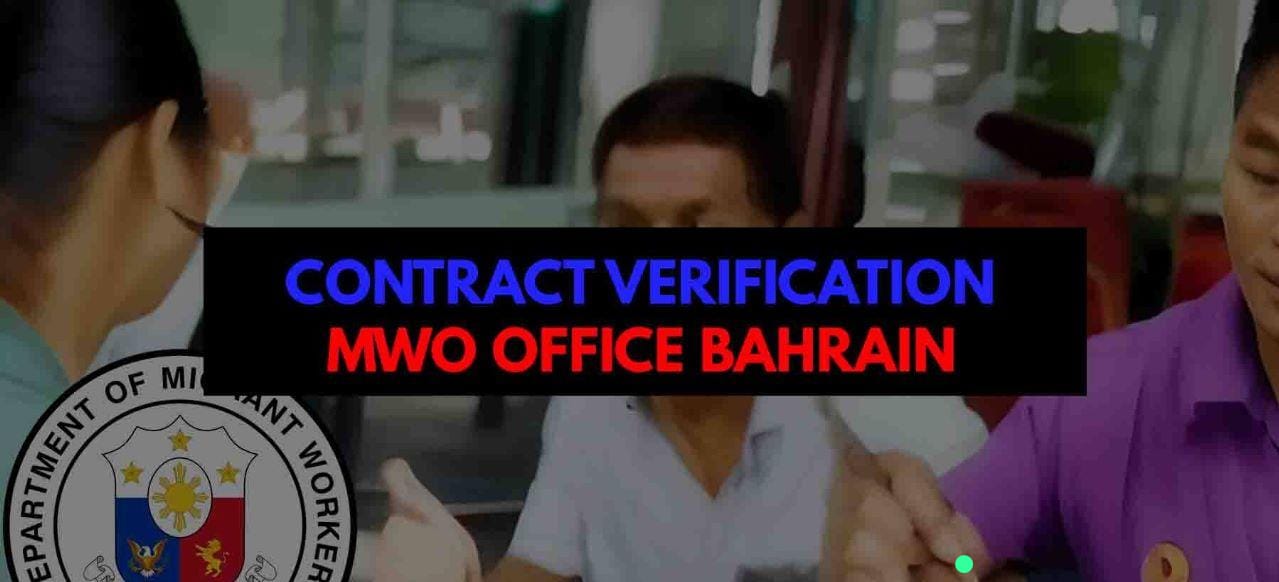 Individual Contract Verification MWO Manama, Bahrain