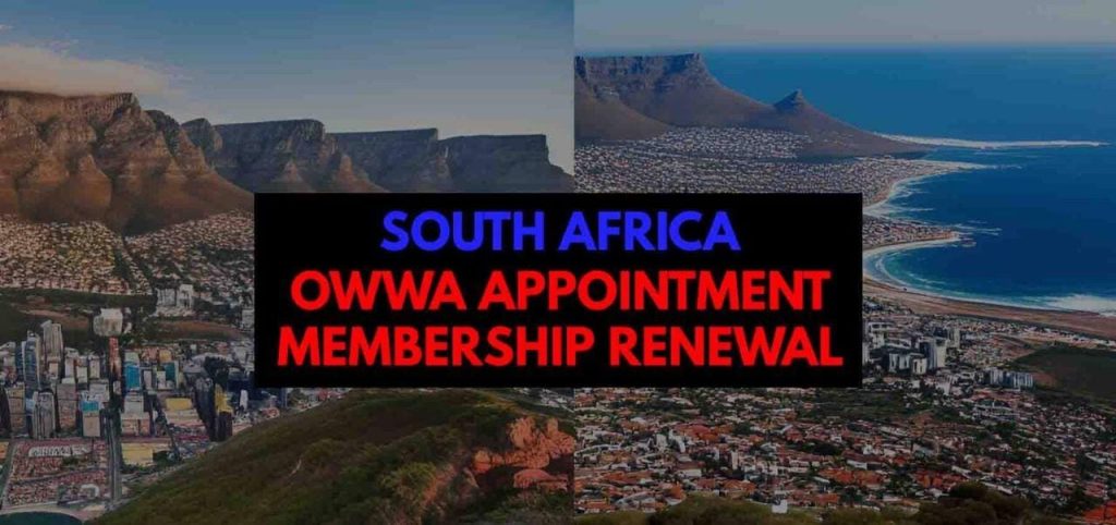 Schedule OWWA Appointment Membership South Africa