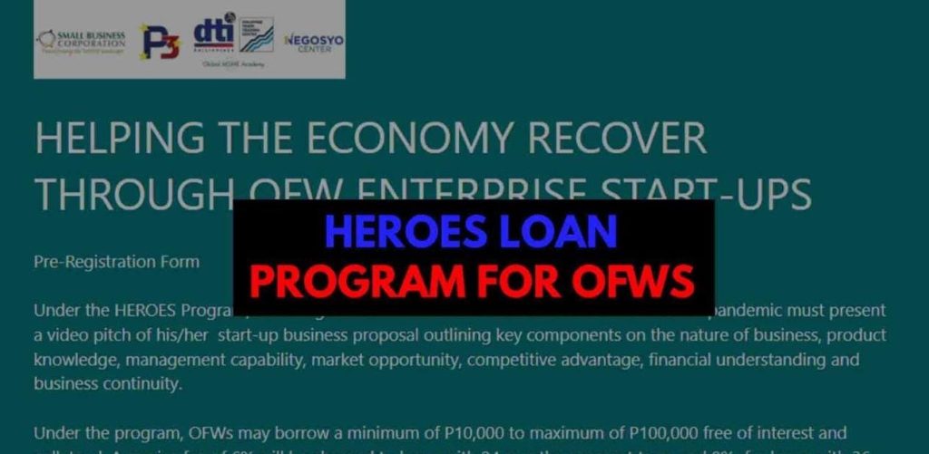 HEROES Loan Program for OFWs – Up to PHP 100,000 for Business